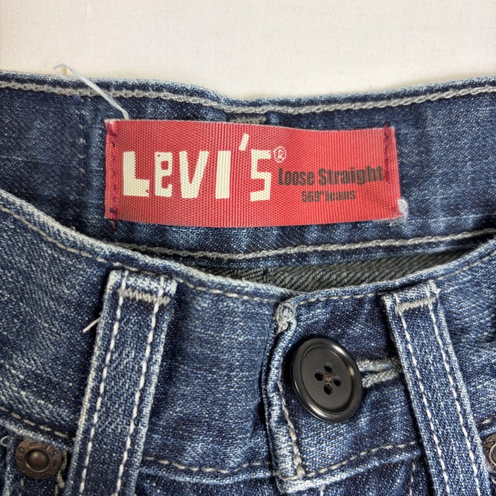 Levis 569 Loose Straight Kids Jeans Blue Denim 10 Slim 23x25 Medium Wash Relaxed - Picture 4 of 11